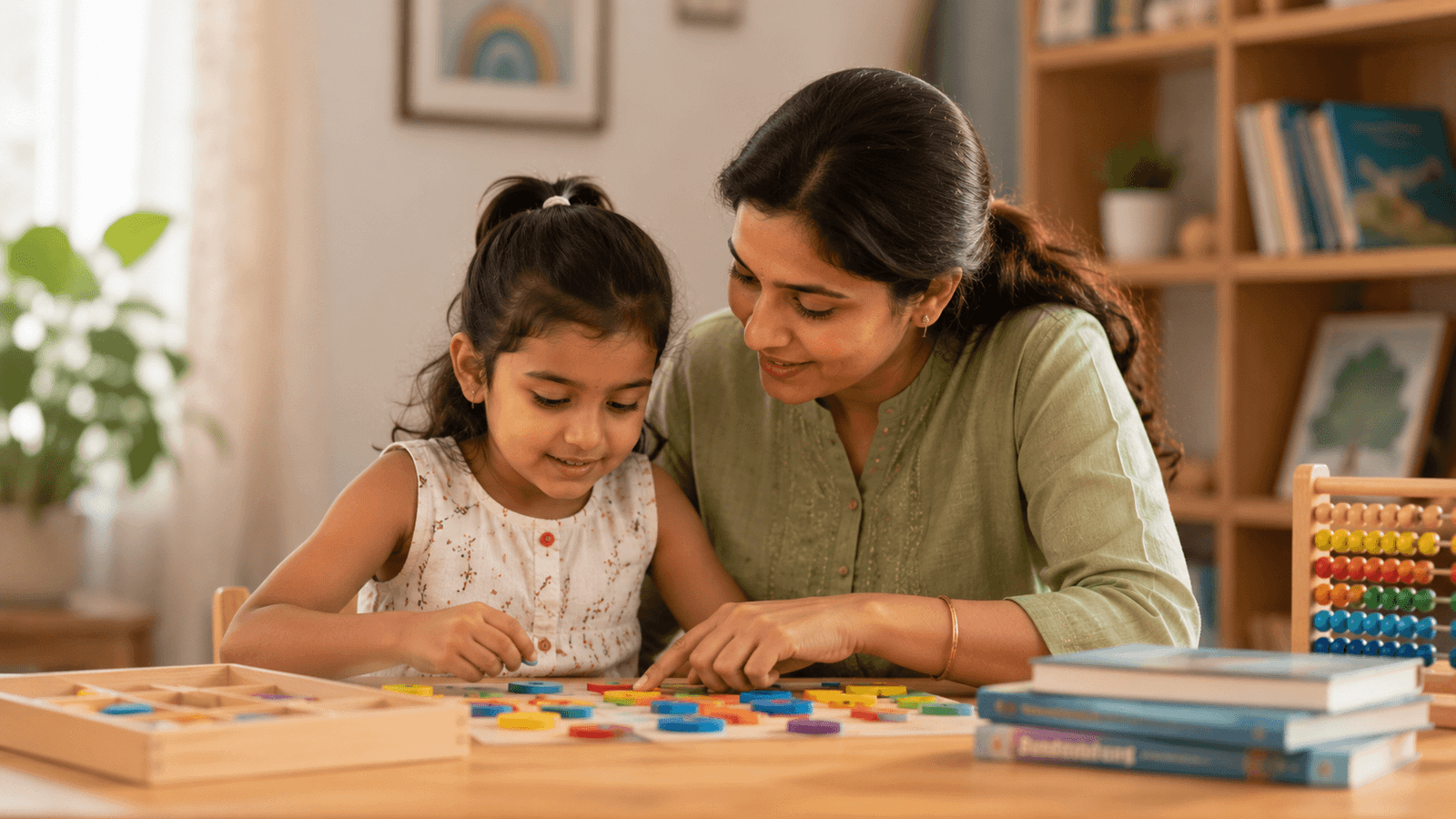 Mother and child learning