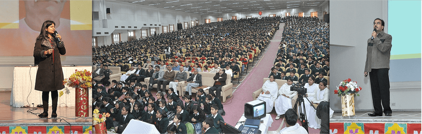 Aditi and Sudhir Singhal teaching the world's largest maths class, a Guinness World Record, in 2012